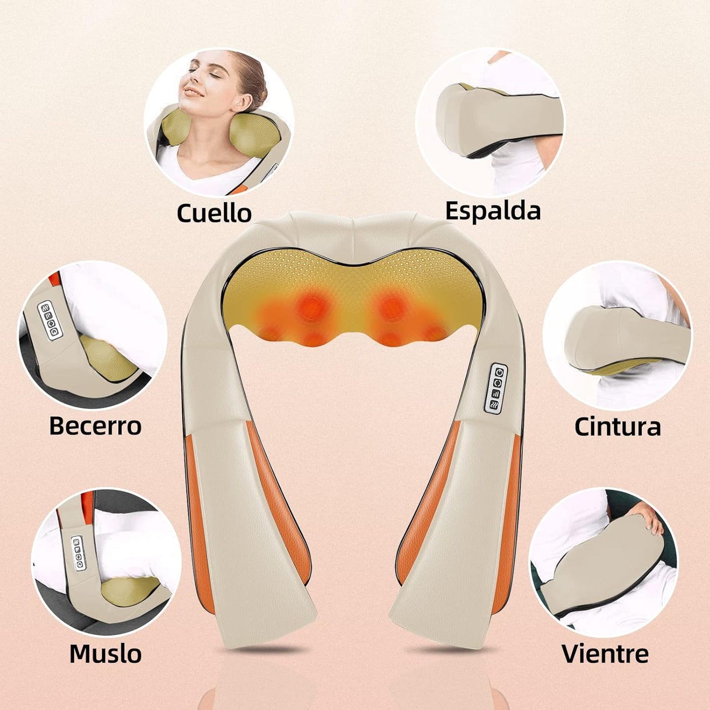 Pack Relax Total: Masajeador de Cuello y Espalda + Antifaz Bluetooth