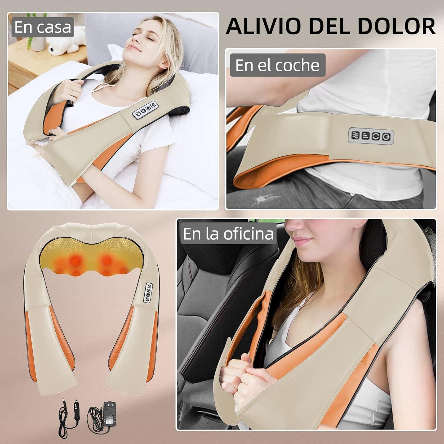 Pack Relax Total: Masajeador de Cuello y Espalda + Antifaz Bluetooth