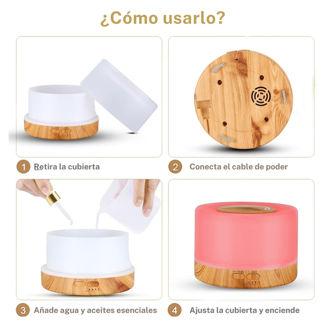 Difusor Humidificador LED con Control Remoto – Aromaterapia de Lujo para tu Espacio
