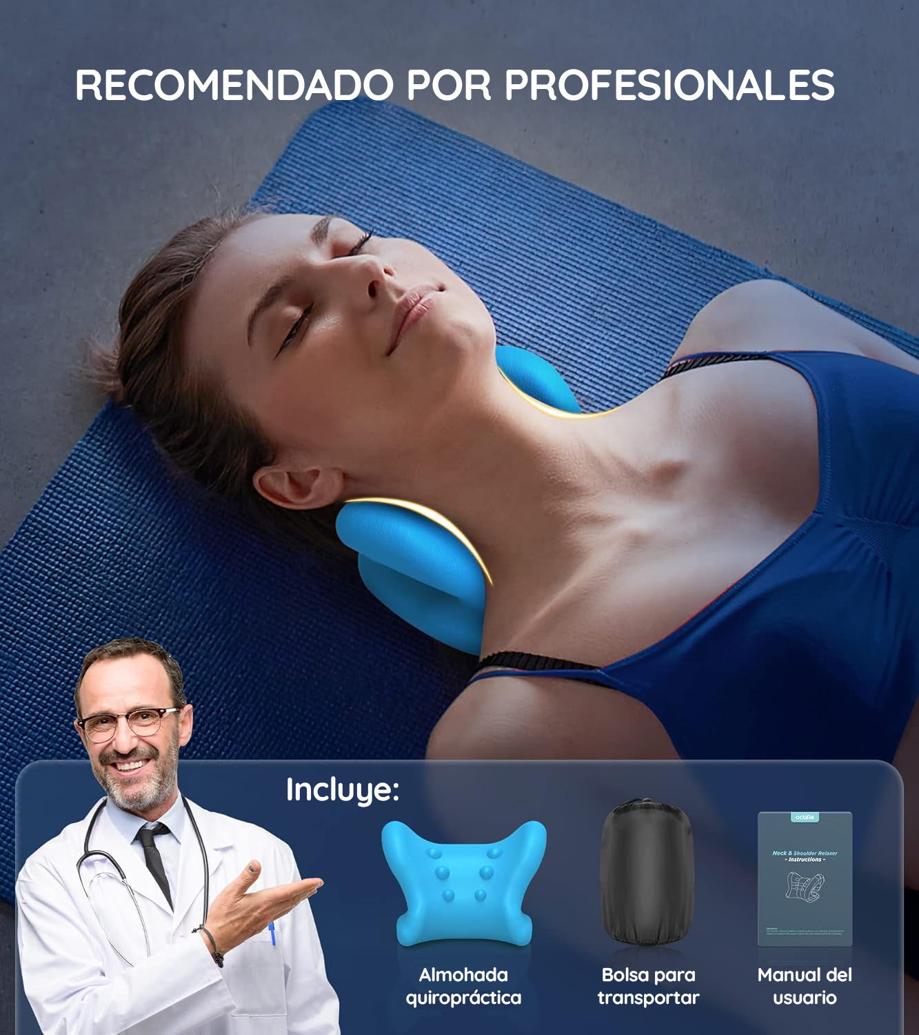 RelaxFit® Almohada de Tracción Cervical Quiropráctica - Alivia el Dolor y Tensión de Cuello