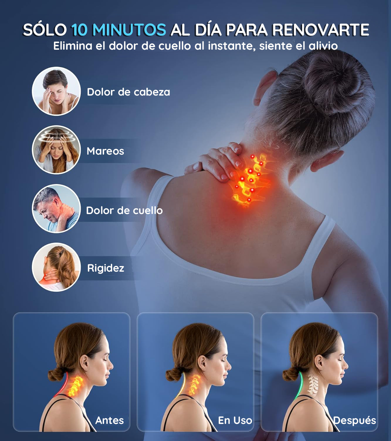 RelaxFit® Almohada de Tracción Cervical Quiropráctica - Alivia el Dolor y Tensión de Cuello