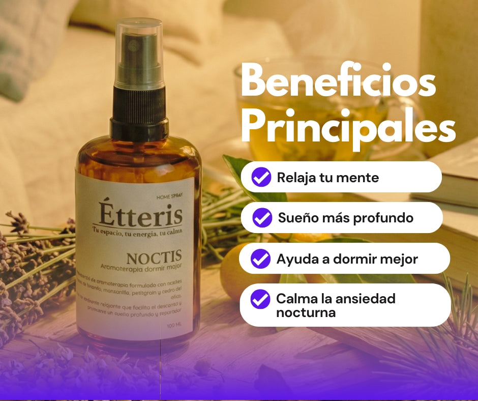 Ét­teri­s Noctis – Home Spray Premium de Aromaterapia (100 ml) para Dormir Mejor