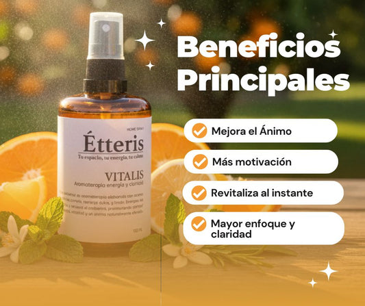 Étteris Vitalis - Home Spray Premium de Aromaterapia (100 ml) para Energía y Claridad