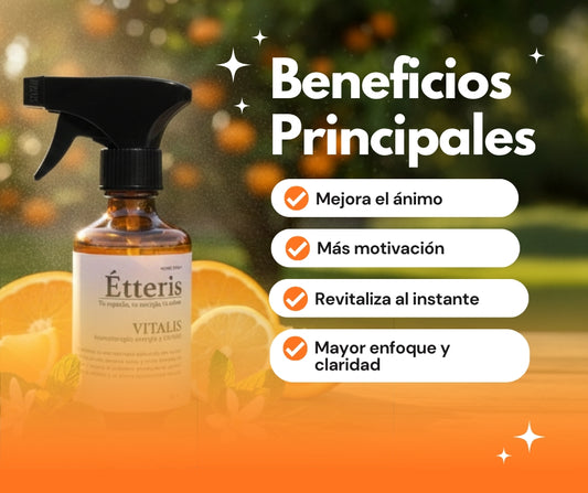 Étteris Vitalis - Home Spray Premium de Aromaterapia (250 ml) para Energía y Claridad