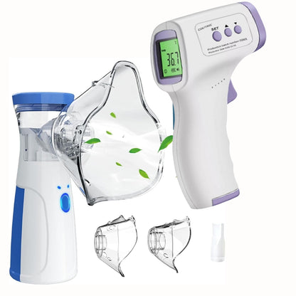 Kit Familiar Respiratorio – Nebulizador Portátil + Termómetro Sin Contacto
