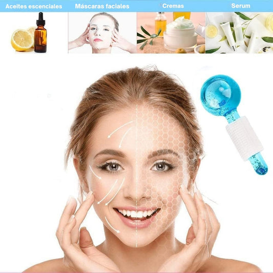 Kit 2 Esferas de Cristal para Masaje Facial | Efecto Frío, Drenaje Linfático y Relajación