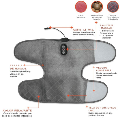 Rodillera Térmica Masajeadora Ajustable - Alivio Real para Tus Rodillas